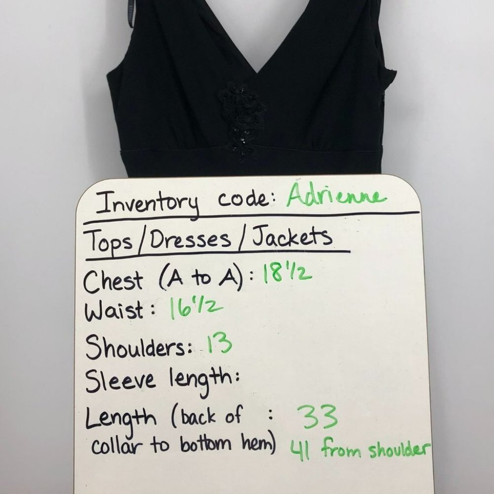 Lori Ann Montreal Vintage Black sleeveless tiered midi dress sequin broach 8 - Picture 14 of 16